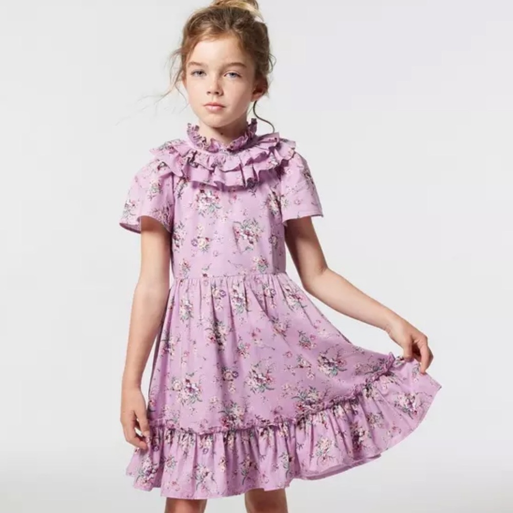 Janie and Jack' Lavender Floral Ruffle Dress
